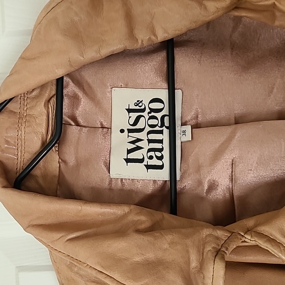 Twist and tango tan genuine leather motorcycle jacket - Picture 3 of 6